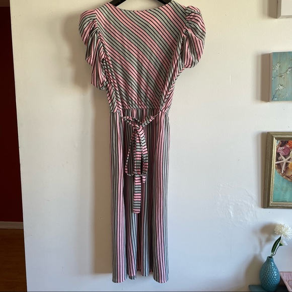 Vintage Size 9/10 Sears Dress Grey and Pink Stripped - Picture 8 of 11